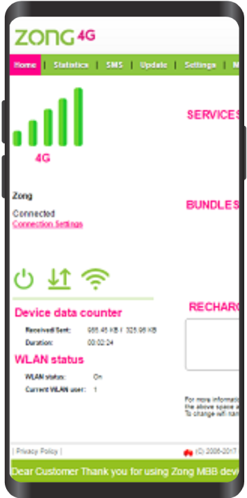 Zong WiFi Device App